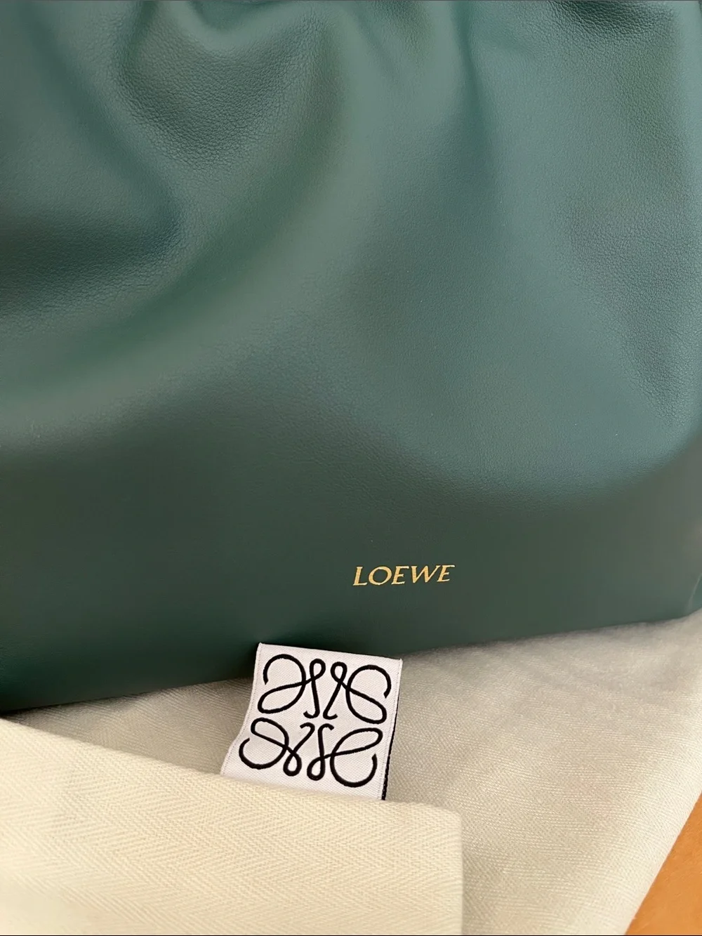Brand New Loewe Dark Green Flamenco Knot Shoulder Bag